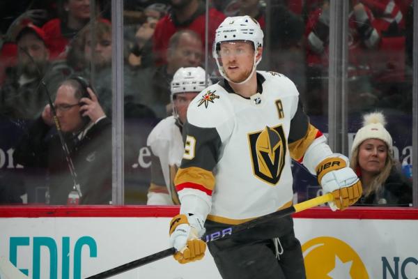 C Jack Eichel skates with Knights for first time since injury